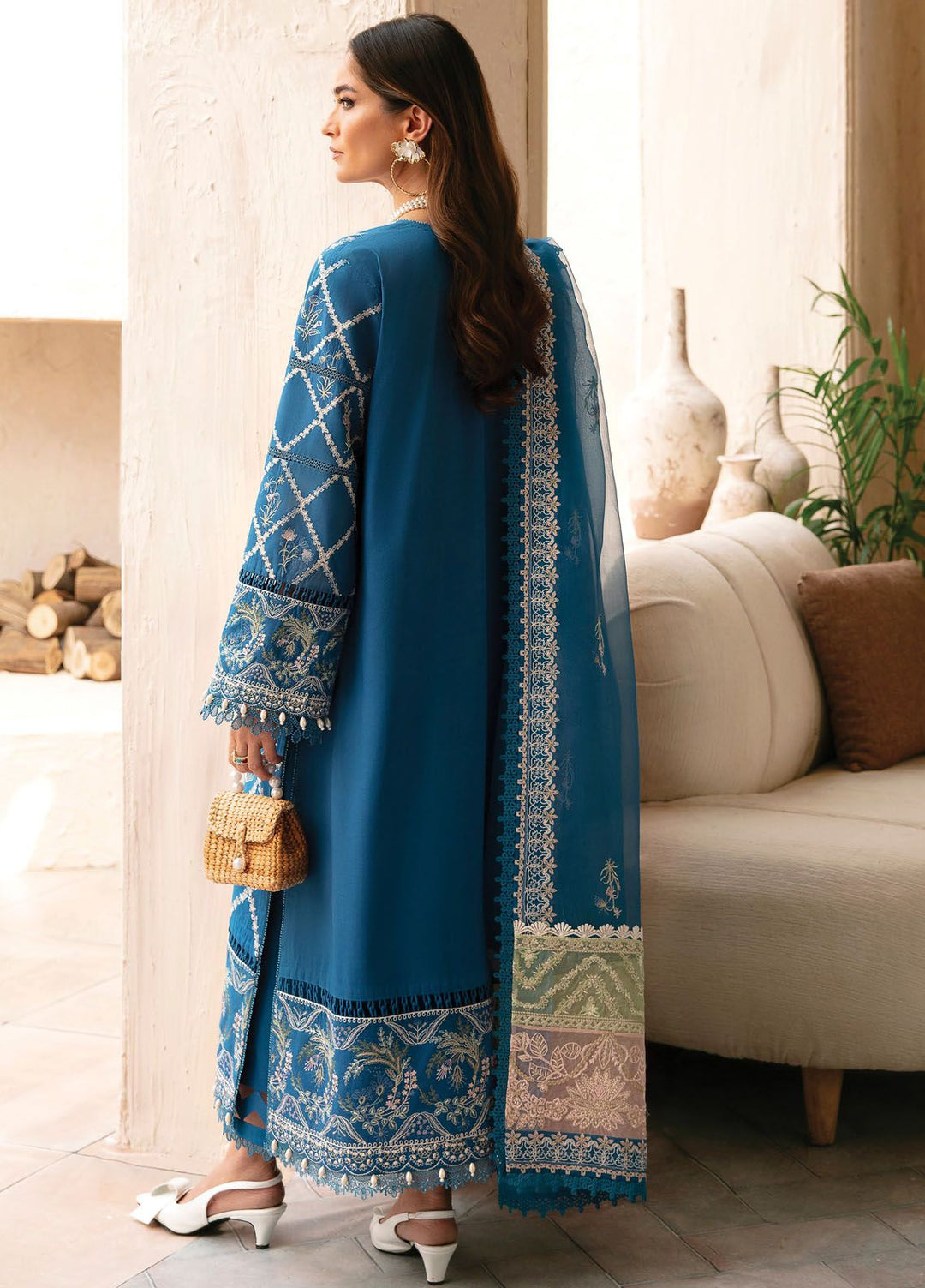 Cascade By Afrozeh Embroidered Lawn Suit Unstitched 3 Piece AF24C AL-24-LUX-V1-06 Amelia - Luxury Summer Collection