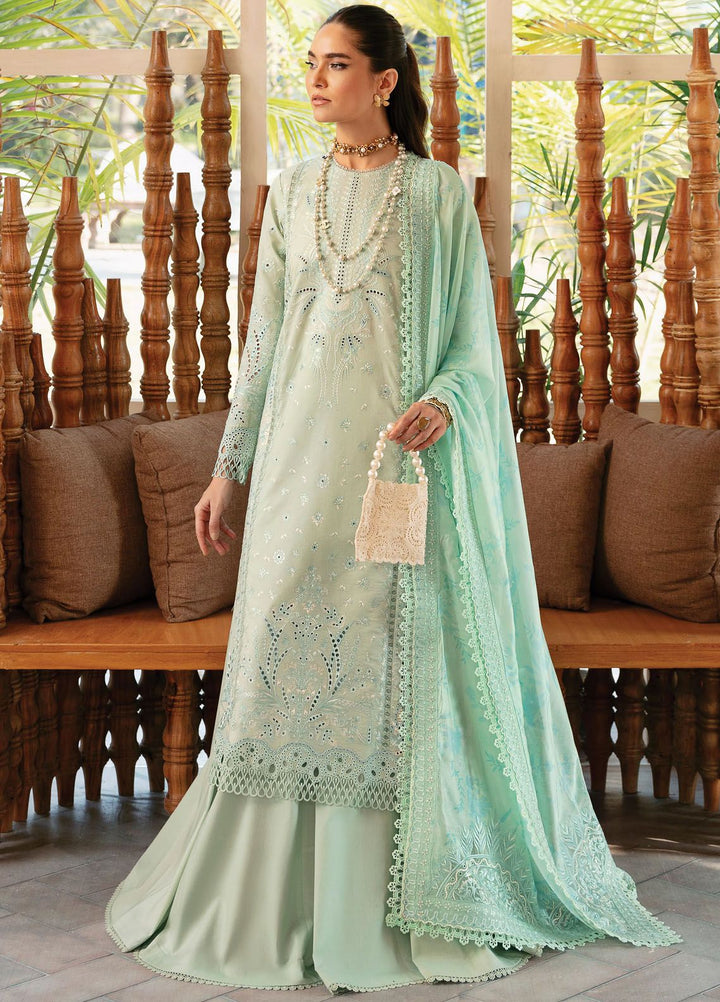 Cascade By Afrozeh Embroidered Lawn Suit Unstitched 3 Piece AF24C AL-24-LUX-V1-07 Willow - Luxury Summer Collection