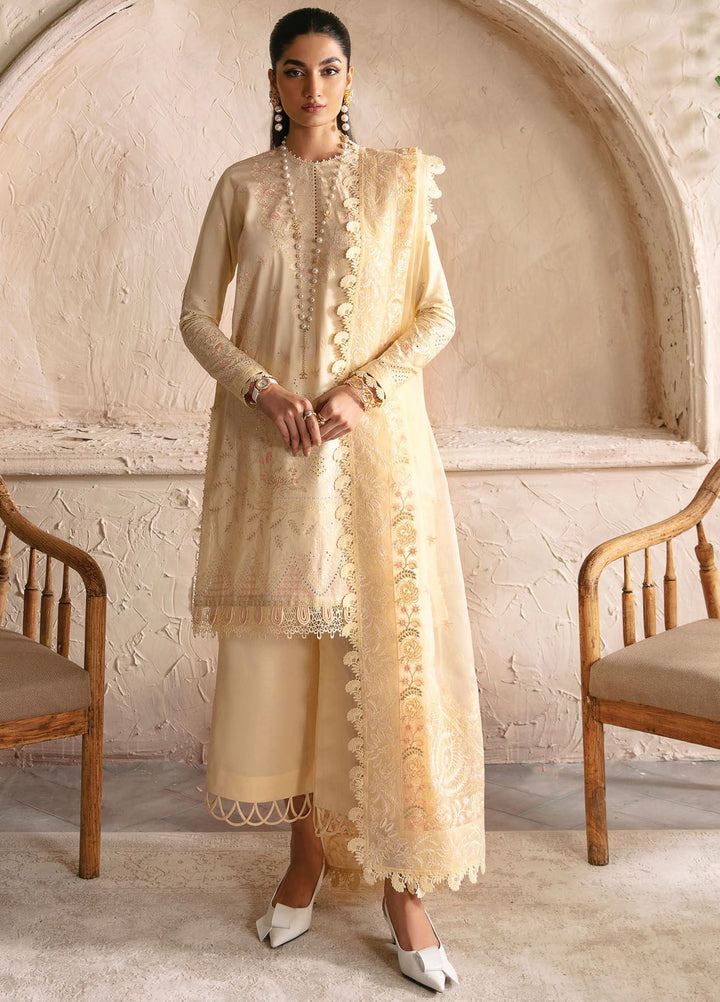 Cascade By Afrozeh Embroidered Lawn Suit Unstitched 3 Piece AF24C AL-24-LUX-V1-08 Claire - Luxury Summer Collection