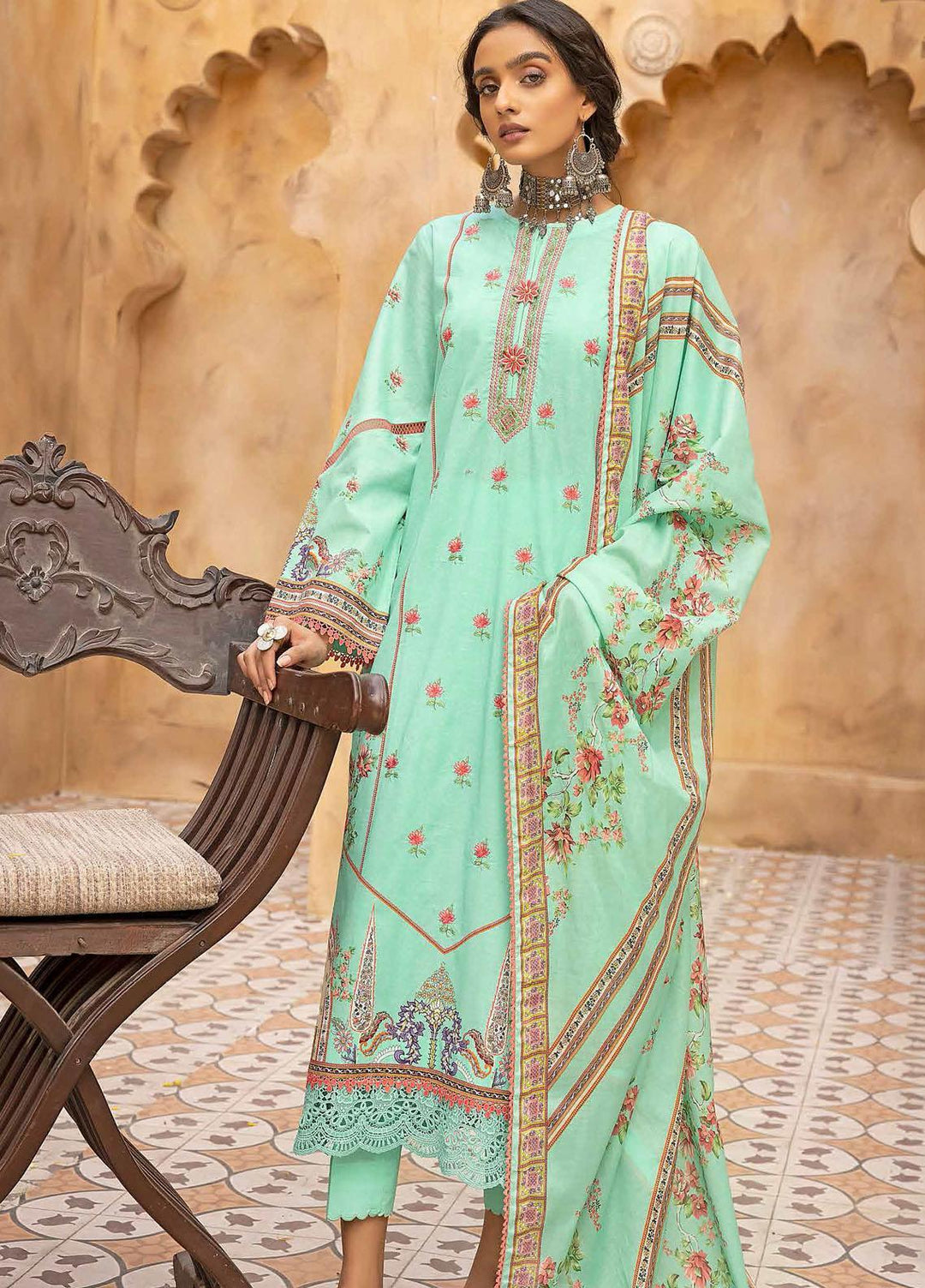 Gul Ahmed Embroidered  Suits Unstitched 3 Piece GA22CM CBE-22010 - Festive Collection