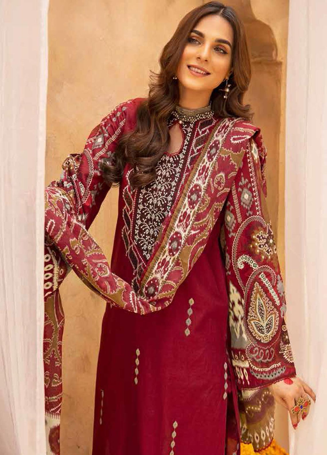 Gul Ahmed Embroidered  Suits Unstitched 3 Piece GA22CM CBE-22016 - Festive Collection