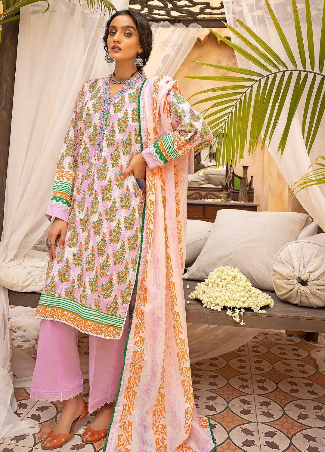 Gul Ahmed Printed  Suits Unstitched 3 Piece GA22CM CBN-22002 - Festive Collection