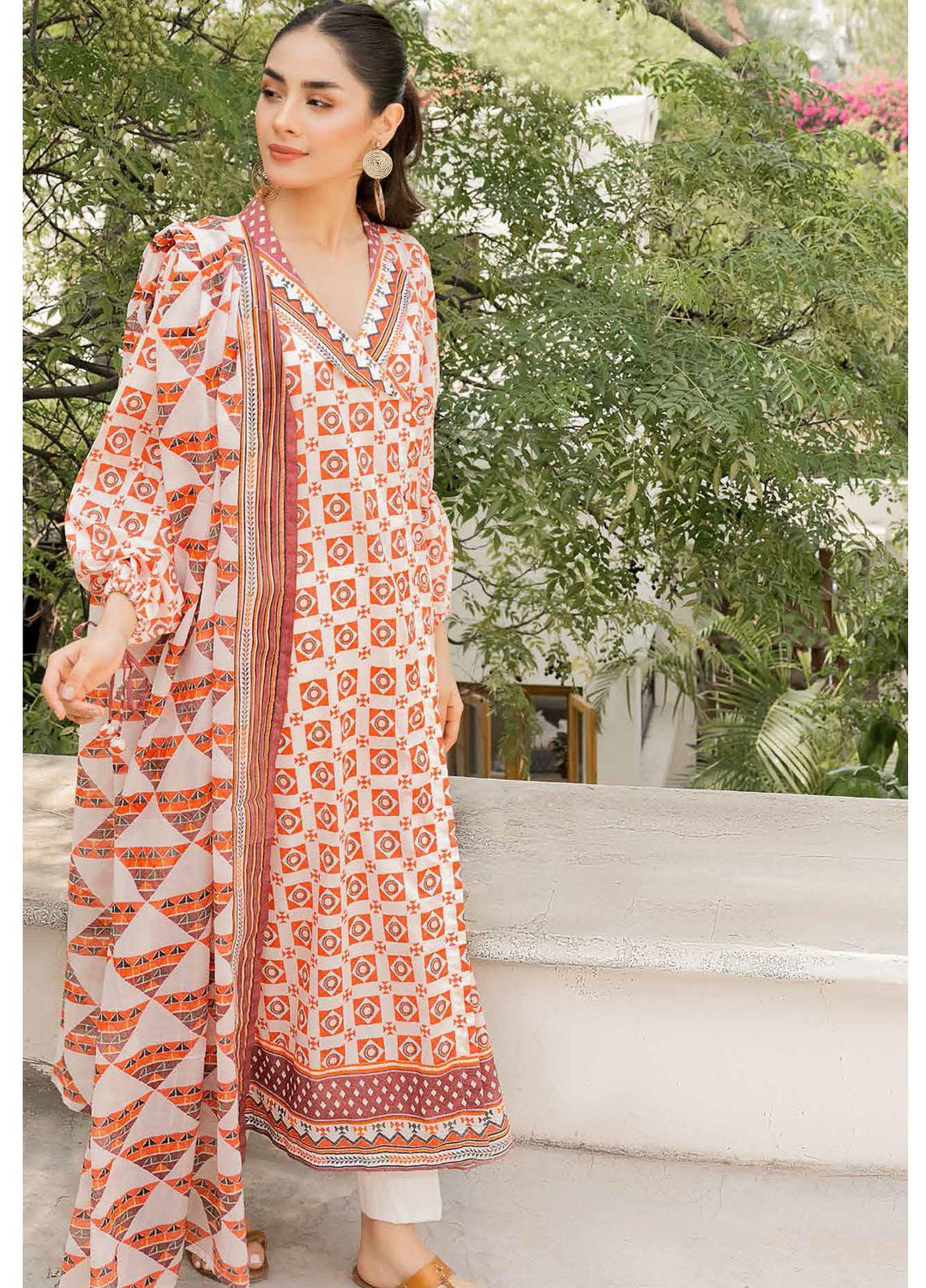 Gul Ahmed Printed  Suits Unstitched 3 Piece GA22CM CBN-22024 - Festive Collection