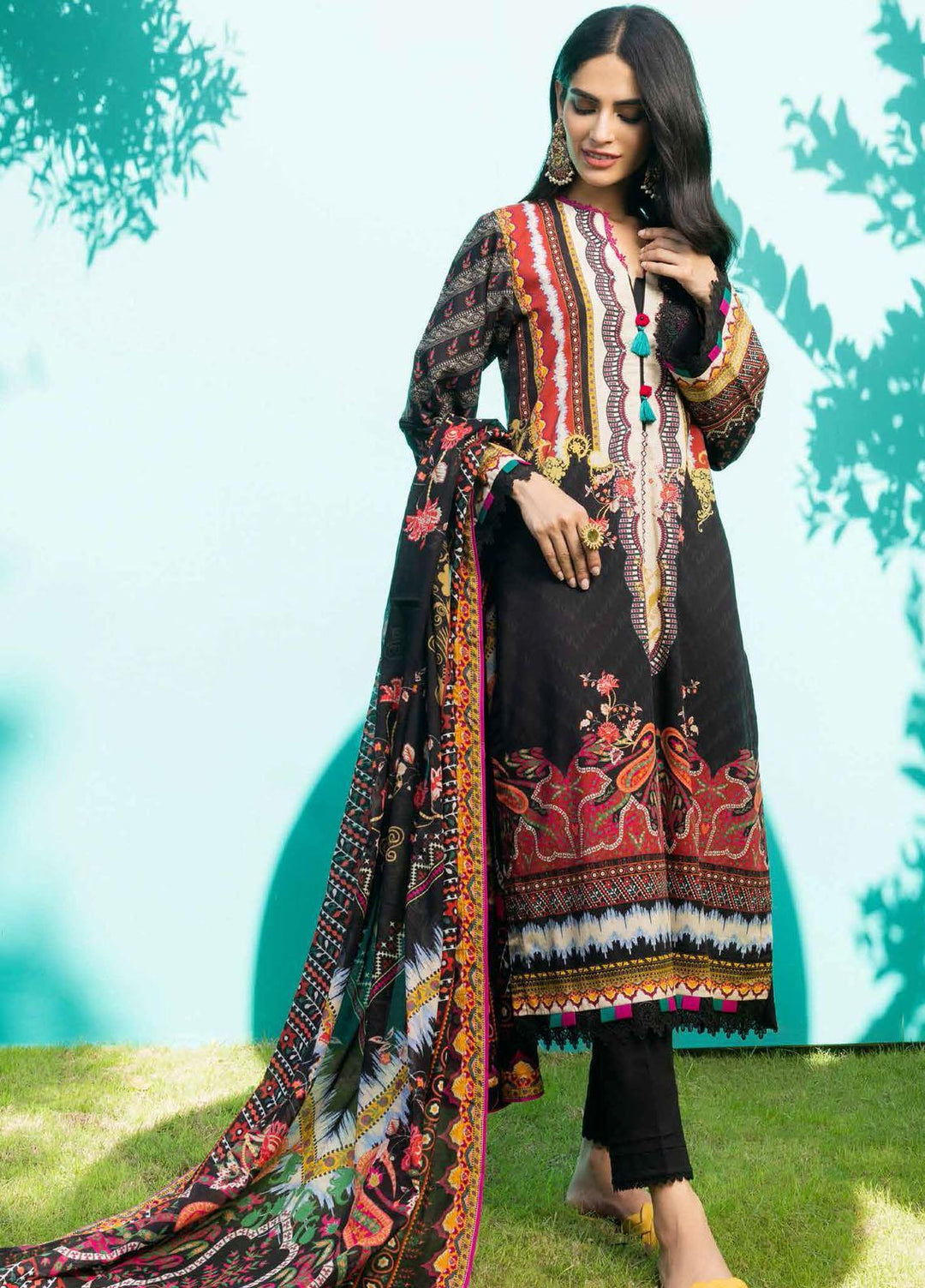 Gul Ahmed Printed  Suits Unstitched 3 Piece GA22CM CBN-22026 - Festive Collection