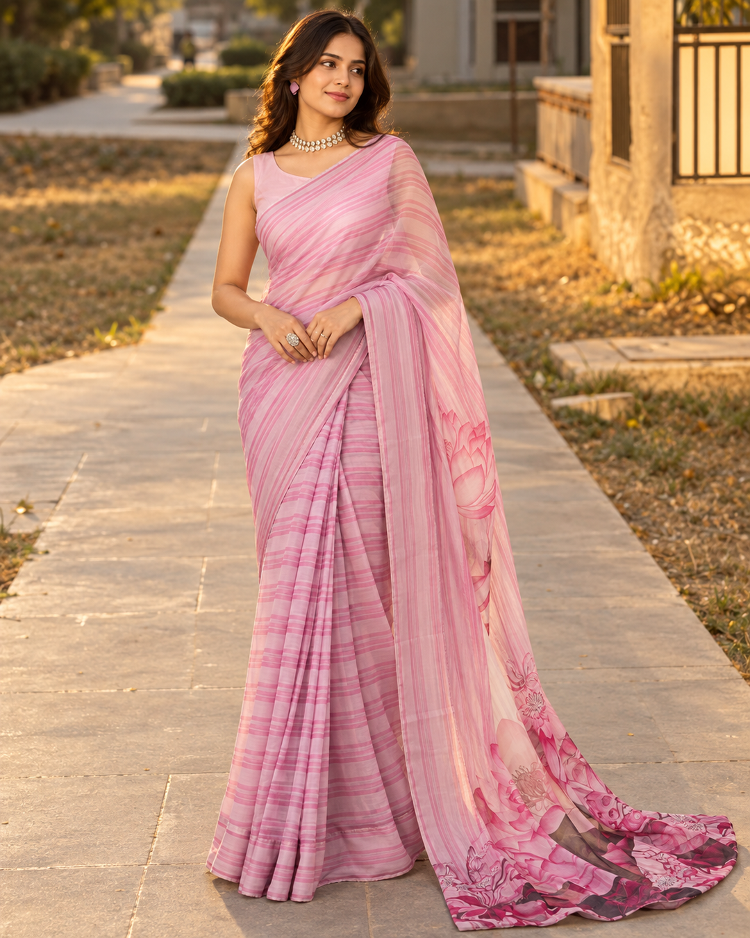Imran Aftab RTW Printed Chiffon Saree IASC 12 - Festive Collection