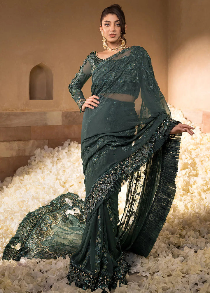 Celebrations by Elaf Embroidered Chiffon Unstitched Saree EF24CF EFH-01 Jahan Ara - Formal Collection