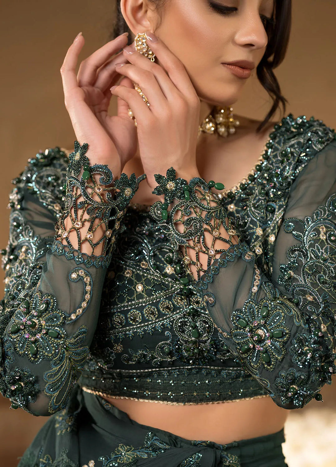 Celebrations by Elaf Embroidered Chiffon Unstitched Saree EF24CF EFH-01 Jahan Ara - Formal Collection