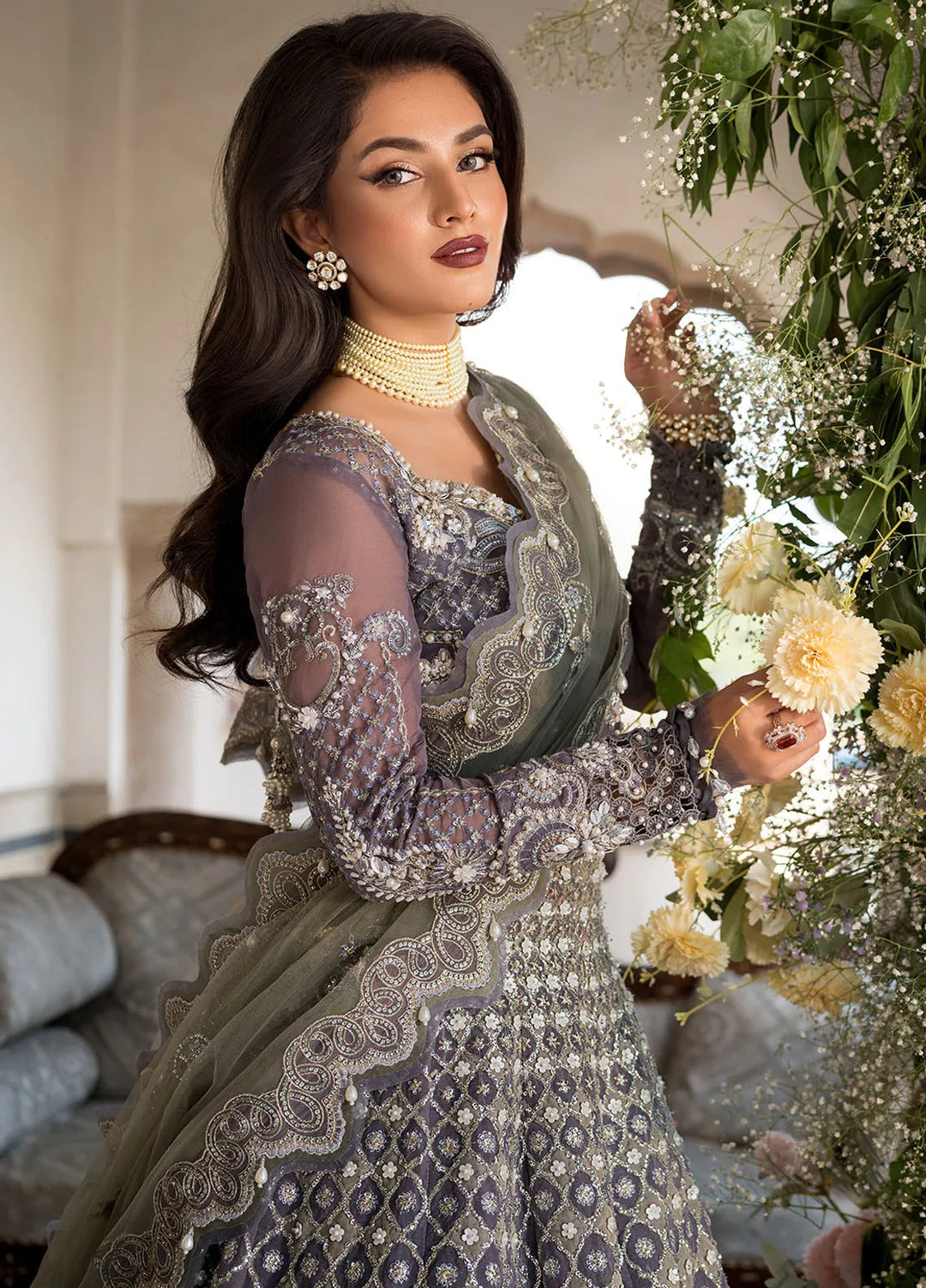 Celebrations by Elaf Embroidered Organza Suit Unstitched 4 Piece Suit EF24CF EFH-02 Nazneen - Formal Collection