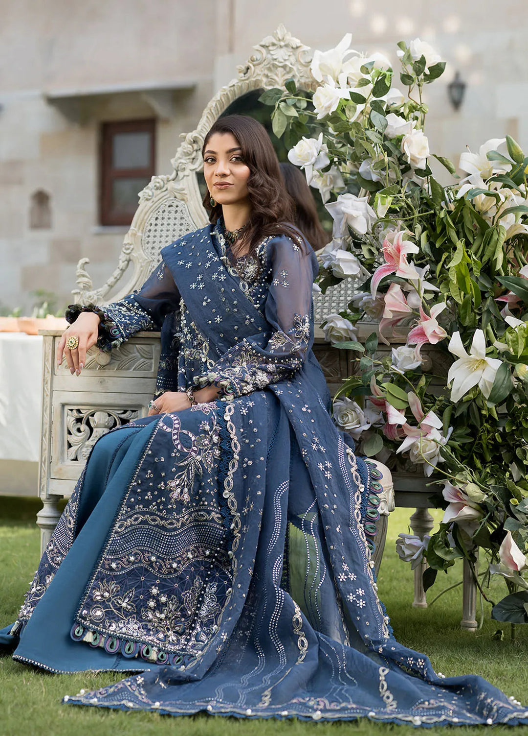 Celebrations by Elaf Embroidered Organza Suit Unstitched 4 Piece Suit EF24CF EFH-04 Falak - Formal Collection
