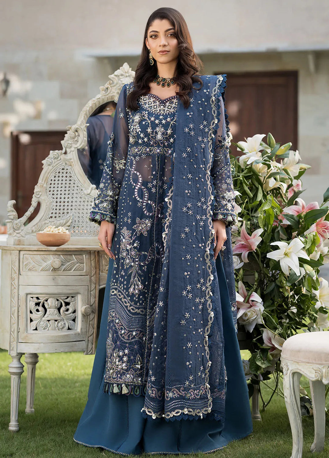 Celebrations by Elaf Embroidered Organza Suit Unstitched 4 Piece Suit EF24CF EFH-04 Falak - Formal Collection