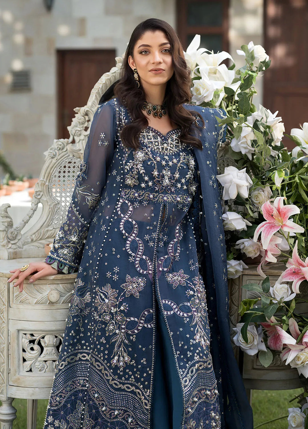 Celebrations by Elaf Embroidered Organza Suit Unstitched 4 Piece Suit EF24CF EFH-04 Falak - Formal Collection