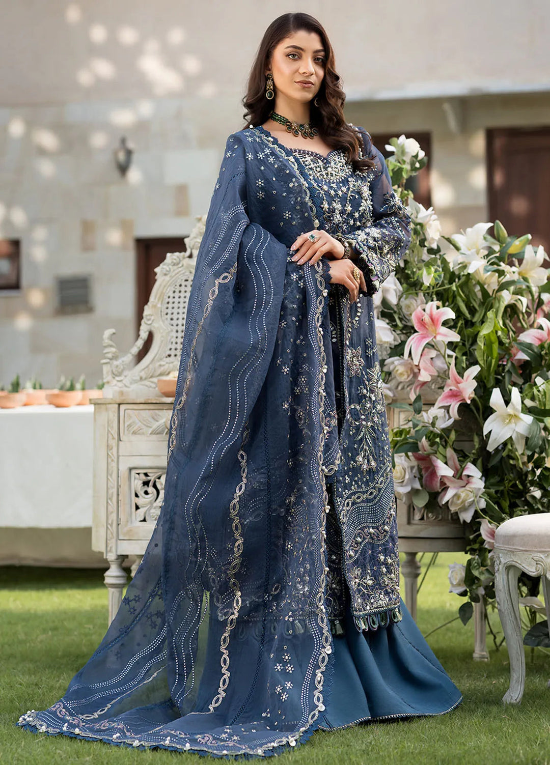 Celebrations by Elaf Embroidered Organza Suit Unstitched 4 Piece Suit EF24CF EFH-04 Falak - Formal Collection