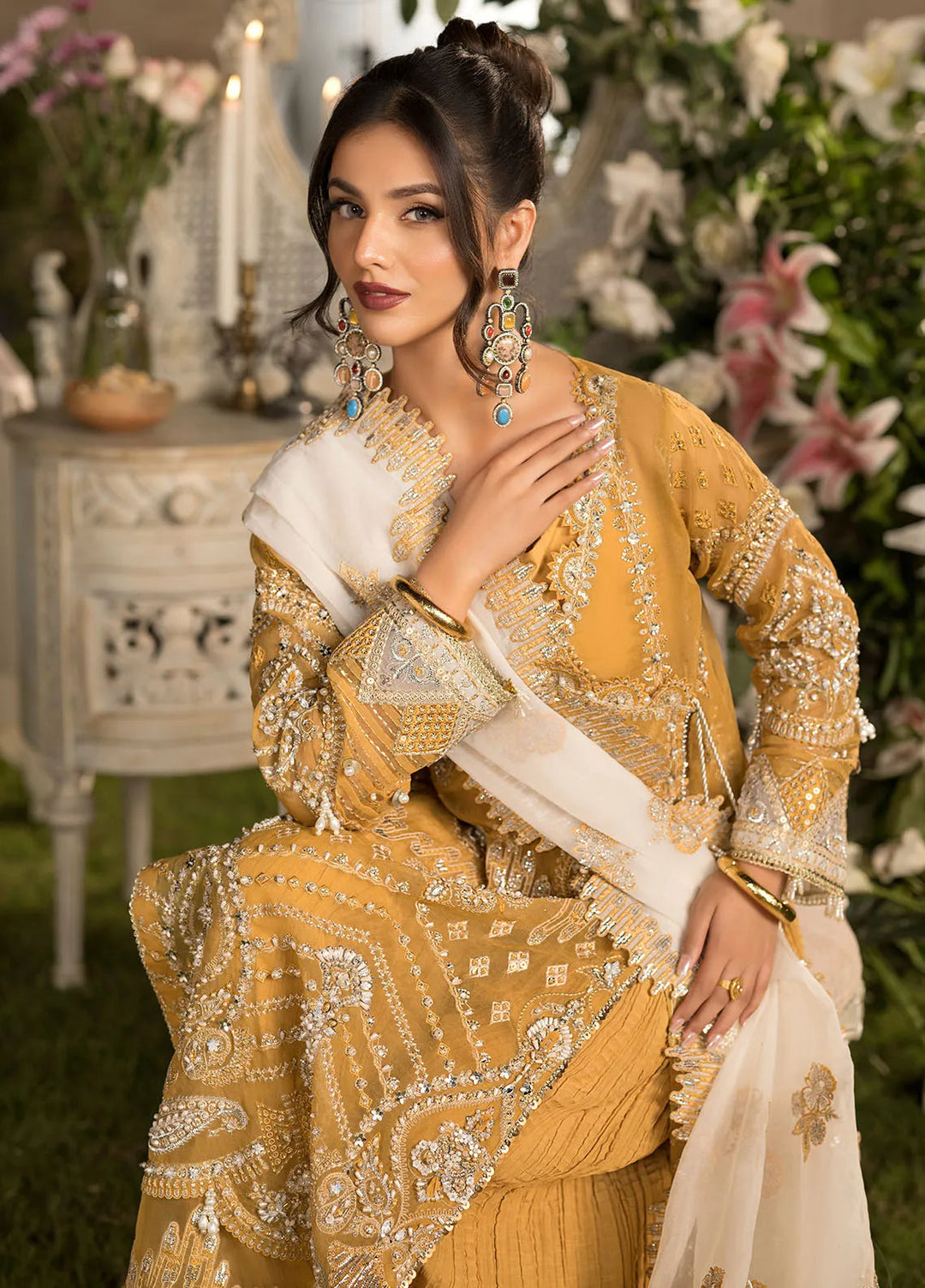 Celebrations by Elaf Embroidered Organza Suit Unstitched 4 Piece Suit EF24CF EFH-07 Sahar - Formal Collection