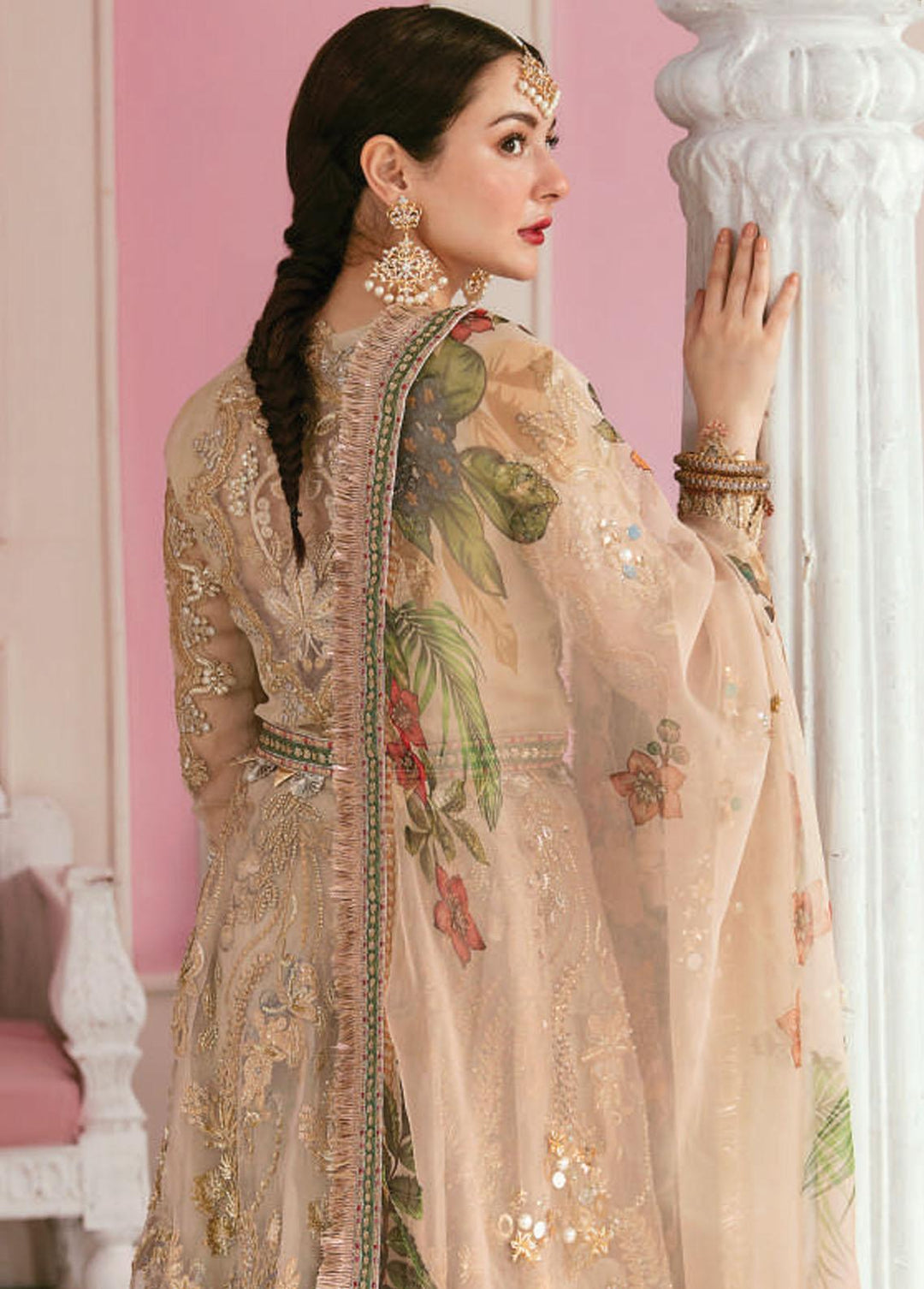 Celebrations by Elaf Embroidered Organza Suits Unstitched 3 Piece EF22C ECC-2 Monarch - Luxury Collection