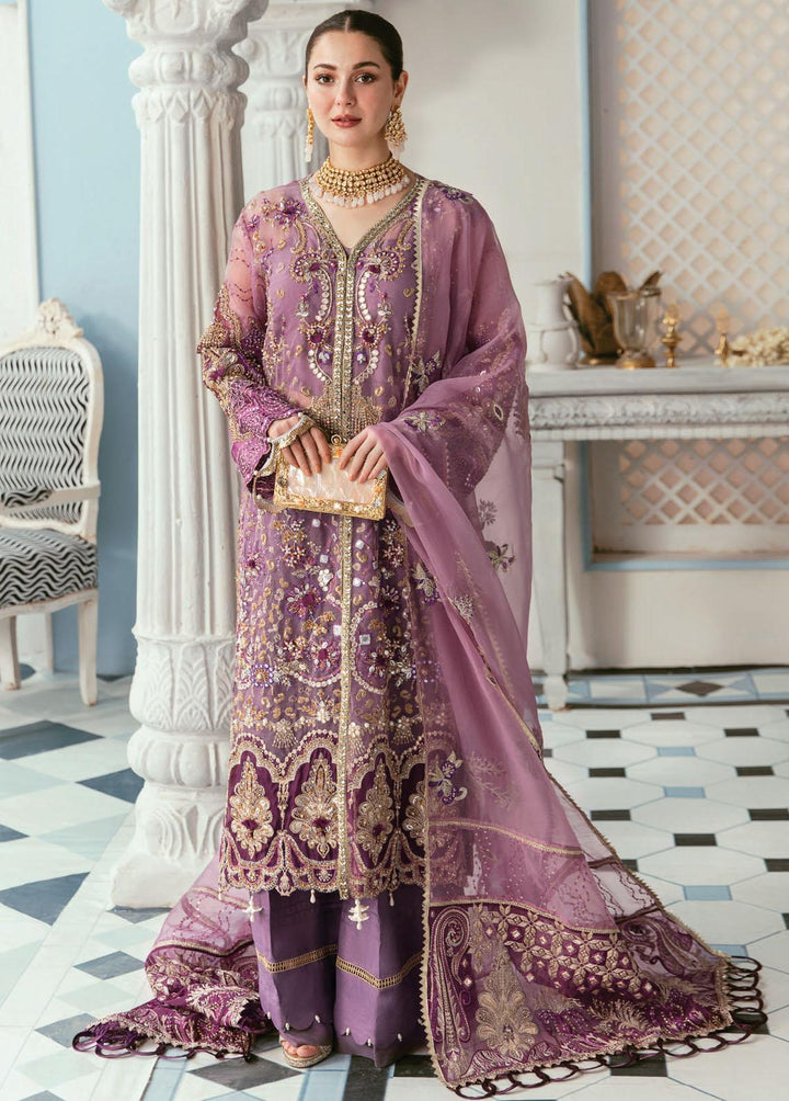 Celebrations by Elaf Embroidered Organza Suits Unstitched 3 Piece EF22C ECC-3 Mauvelous - Luxury Collection