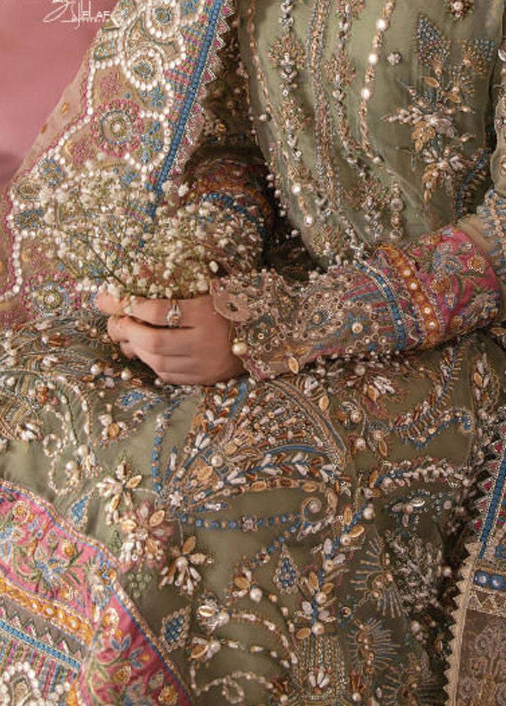 Celebrations by Elaf Embroidered Organza Suits Unstitched 3 Piece EF22C ECC-4 Mariee - Luxury Collection