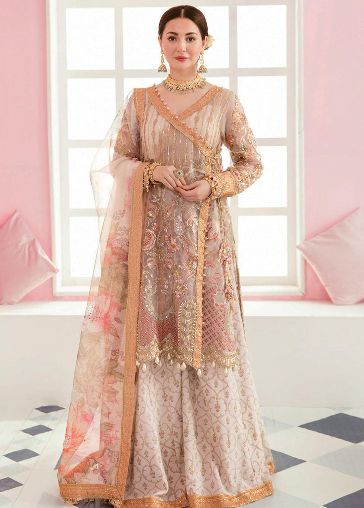 Celebrations by Elaf Embroidered Organza Suits Unstitched 3 Piece EF22C ECC-5 Mogul - Luxury Collection