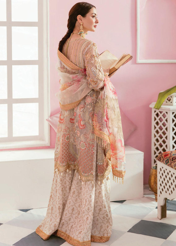 Celebrations by Elaf Embroidered Organza Suits Unstitched 3 Piece EF22C ECC-5 Mogul - Luxury Collection