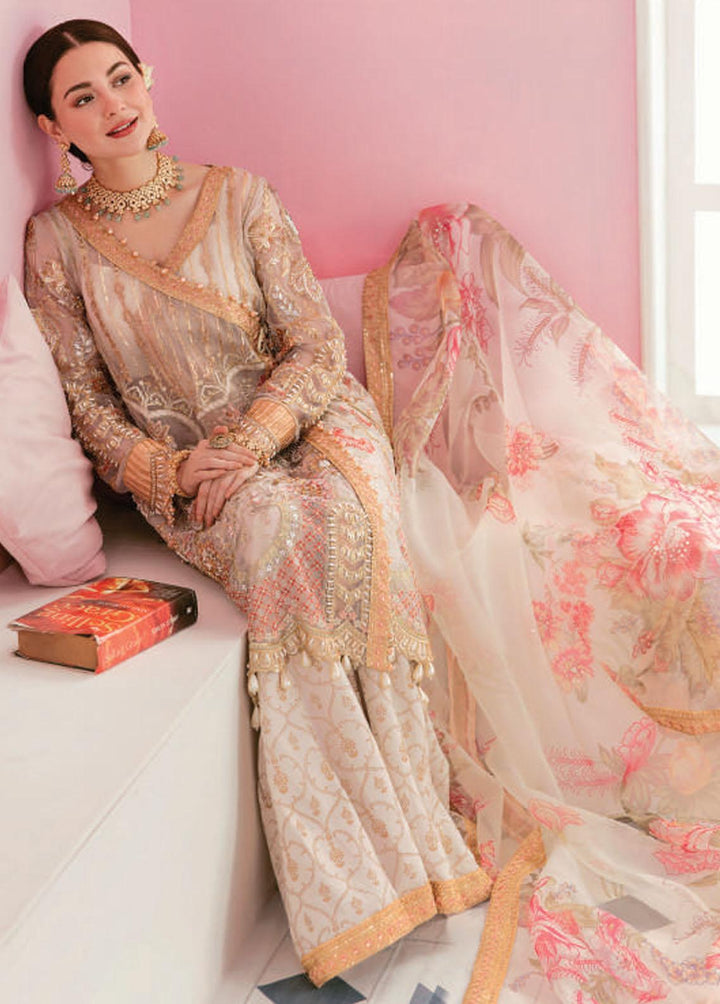 Celebrations by Elaf Embroidered Organza Suits Unstitched 3 Piece EF22C ECC-5 Mogul - Luxury Collection