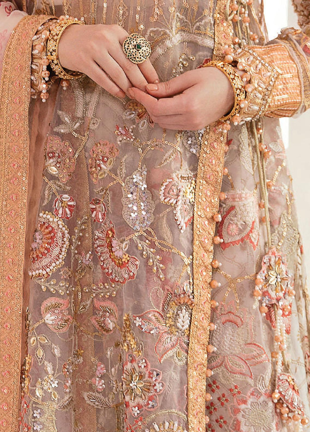 Celebrations by Elaf Embroidered Organza Suits Unstitched 3 Piece EF22C ECC-5 Mogul - Luxury Collection