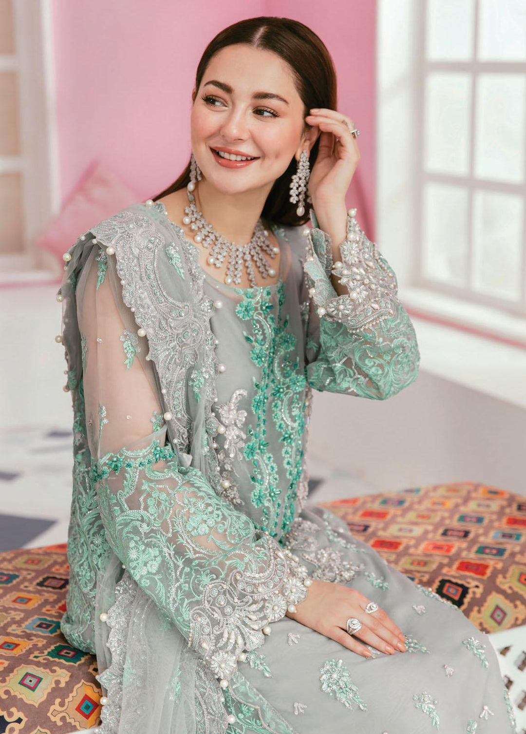 Celebrations by Elaf Embroidered Organza Suits Unstitched 3 Piece EF22C ECC-7 Princesa - Luxury Collection