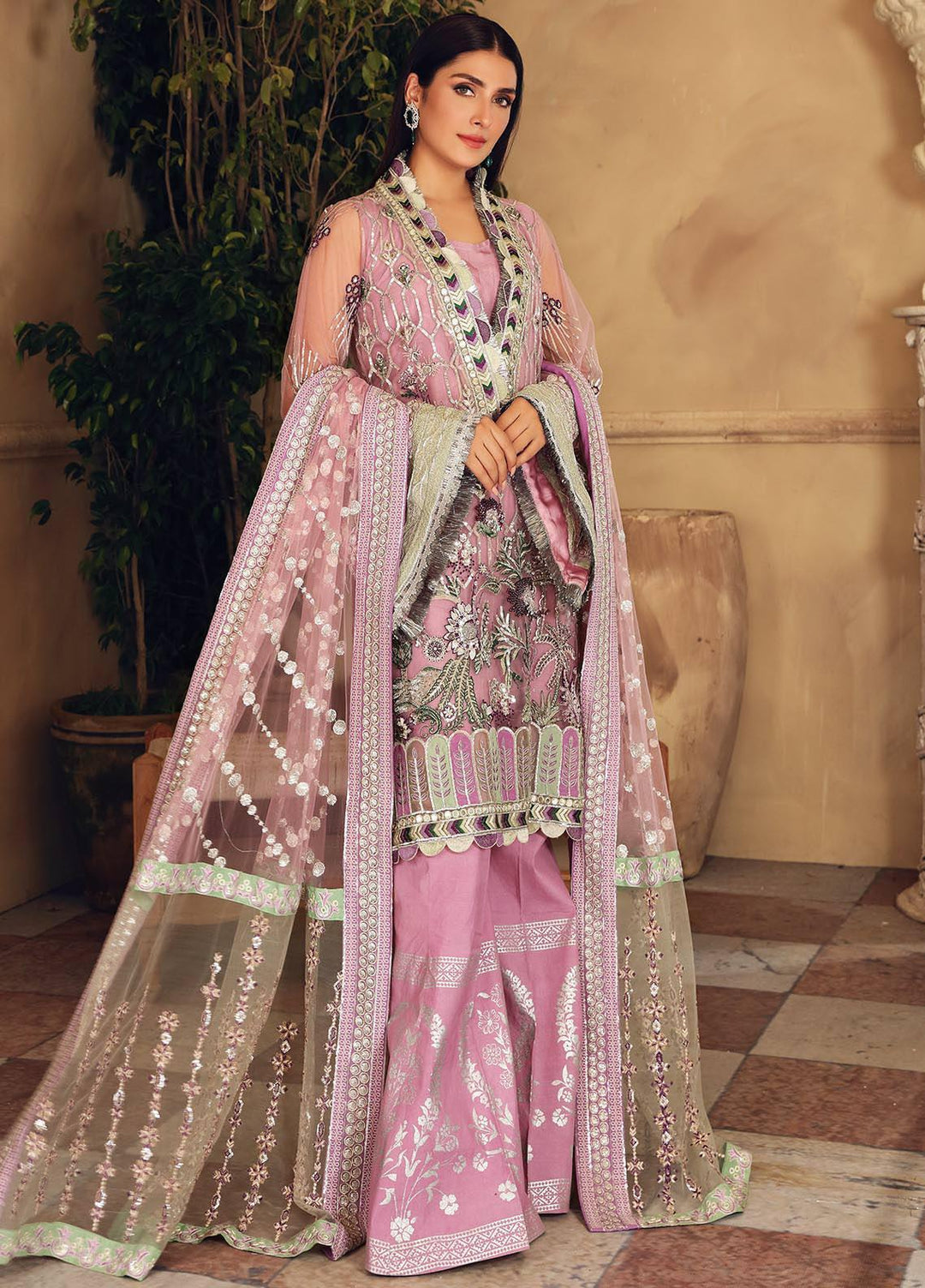 Celebrations by Elaf Embroidered Net Suits Unstitched 3 Piece EL21CB EPC-01 Bouquet - Luxury Collection