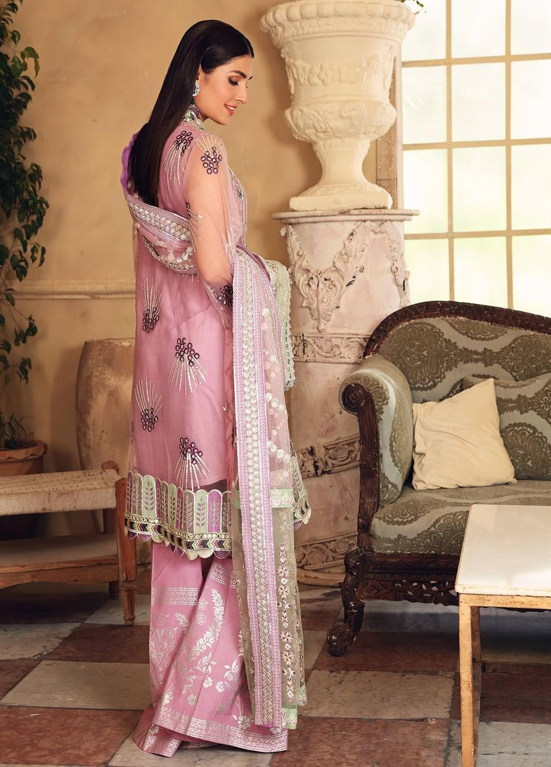 Celebrations by Elaf Embroidered Net Suits Unstitched 3 Piece EL21CB EPC-01 Bouquet - Luxury Collection