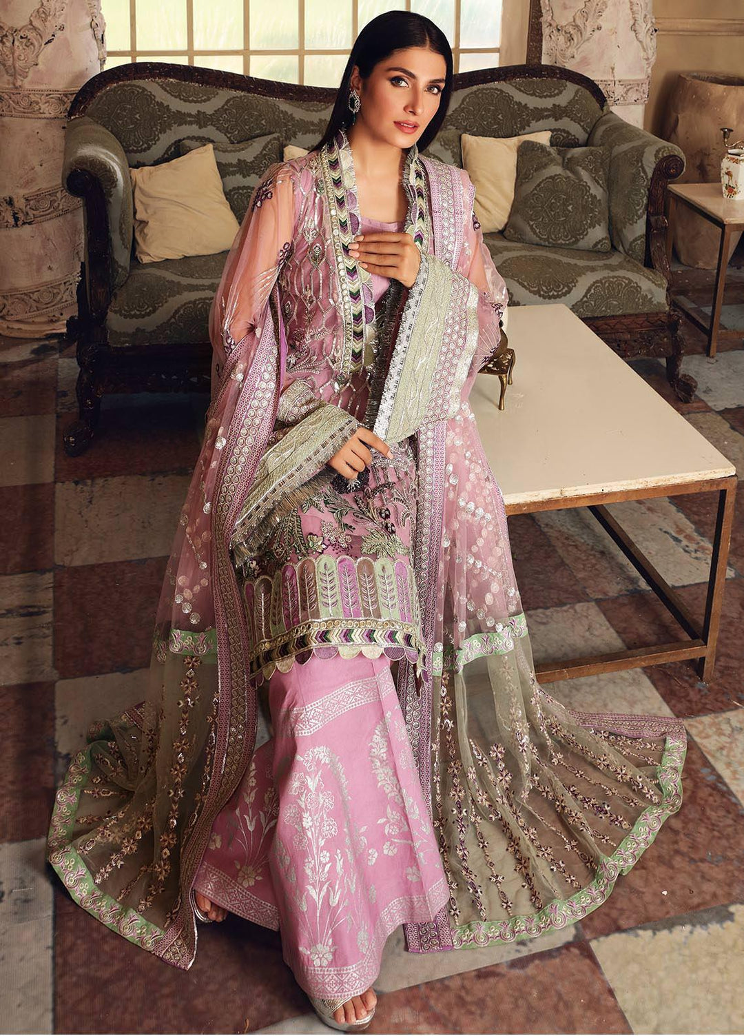 Celebrations by Elaf Embroidered Net Suits Unstitched 3 Piece EL21CB EPC-01 Bouquet - Luxury Collection