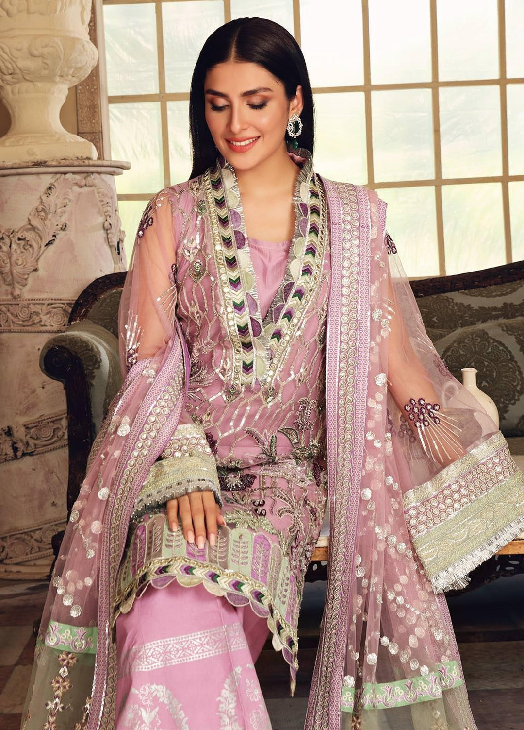 Celebrations by Elaf Embroidered Net Suits Unstitched 3 Piece EL21CB EPC-01 Bouquet - Luxury Collection
