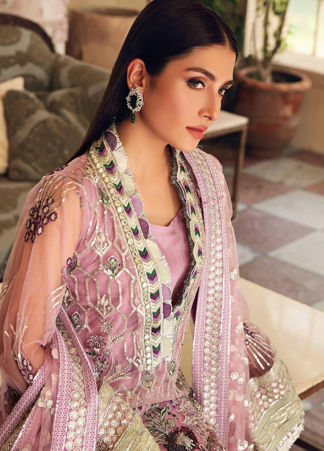 Celebrations by Elaf Embroidered Net Suits Unstitched 3 Piece EL21CB EPC-01 Bouquet - Luxury Collection