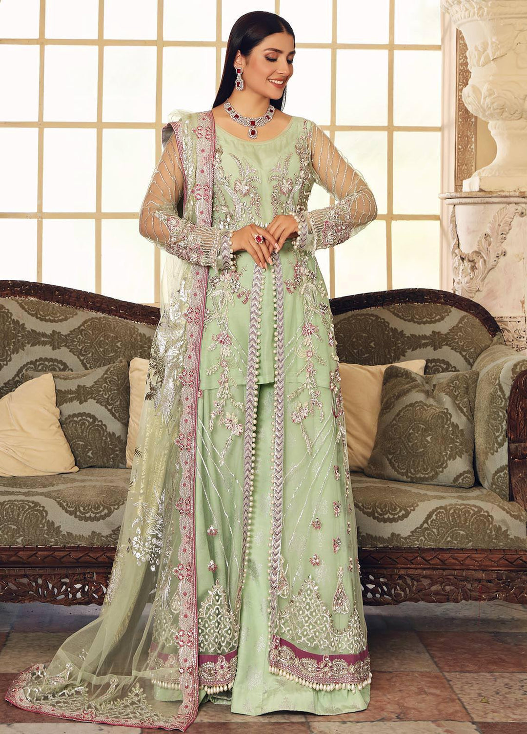 Celebrations by Elaf Embroidered Net Suits Unstitched 3 Piece EL21CB EPC-02 Margarita - Luxury Collection