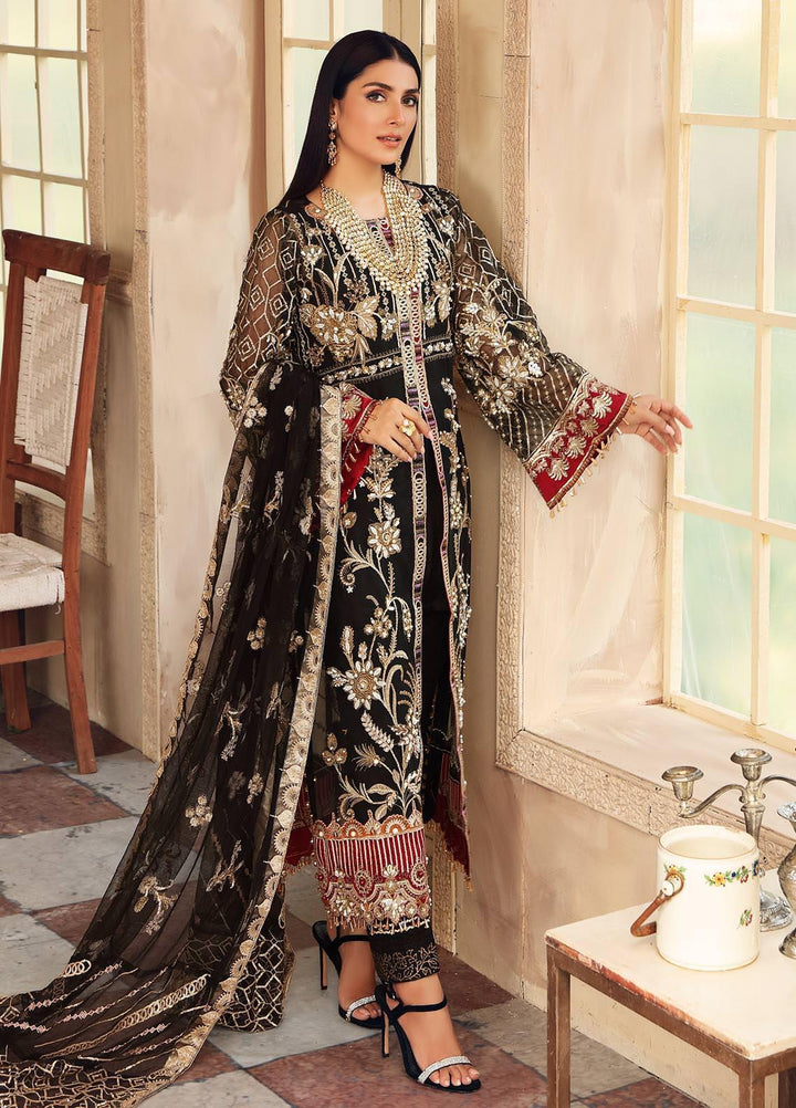 Celebrations by Elaf Embroidered Organza Suits Unstitched 3 Piece EL21CB EPC-03 Noir - Luxury Collection