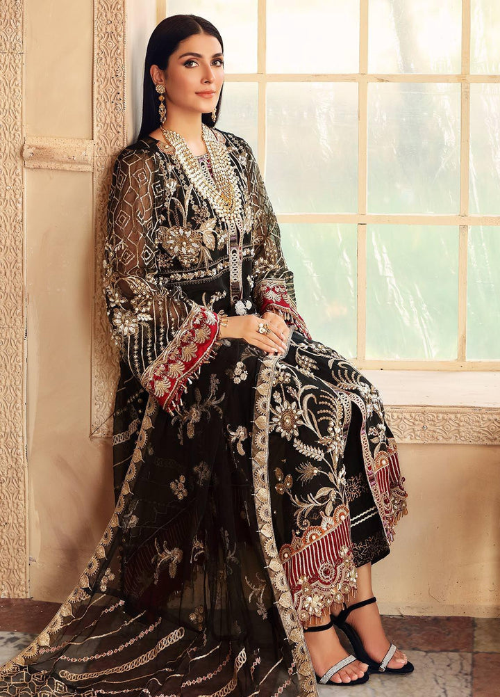 Celebrations by Elaf Embroidered Organza Suits Unstitched 3 Piece EL21CB EPC-03 Noir - Luxury Collection