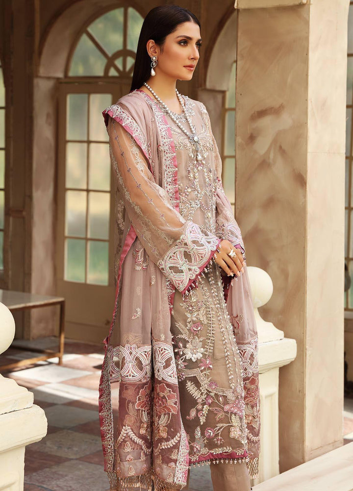 Celebrations by Elaf Embroidered Organza Suits Unstitched 3 Piece EL21CB EPC-04 Roseate - Luxury Collection