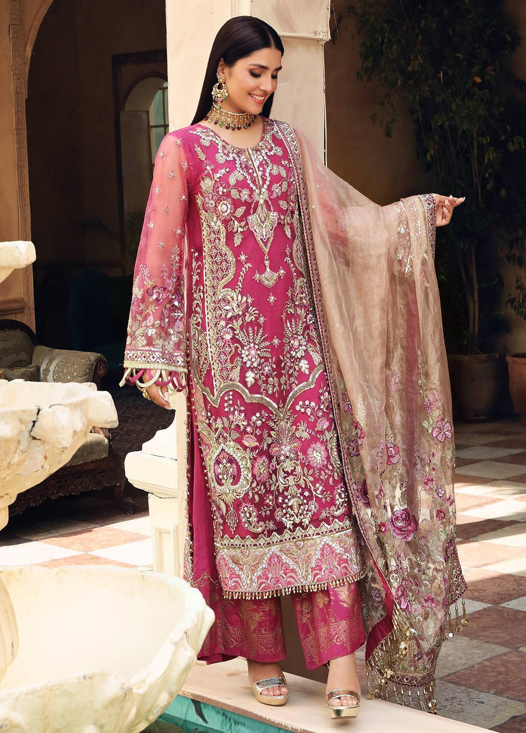 Celebrations by Elaf Embroidered Net Suits Unstitched 3 Piece EL21CB EPC-05 Blossom - Luxury Collection