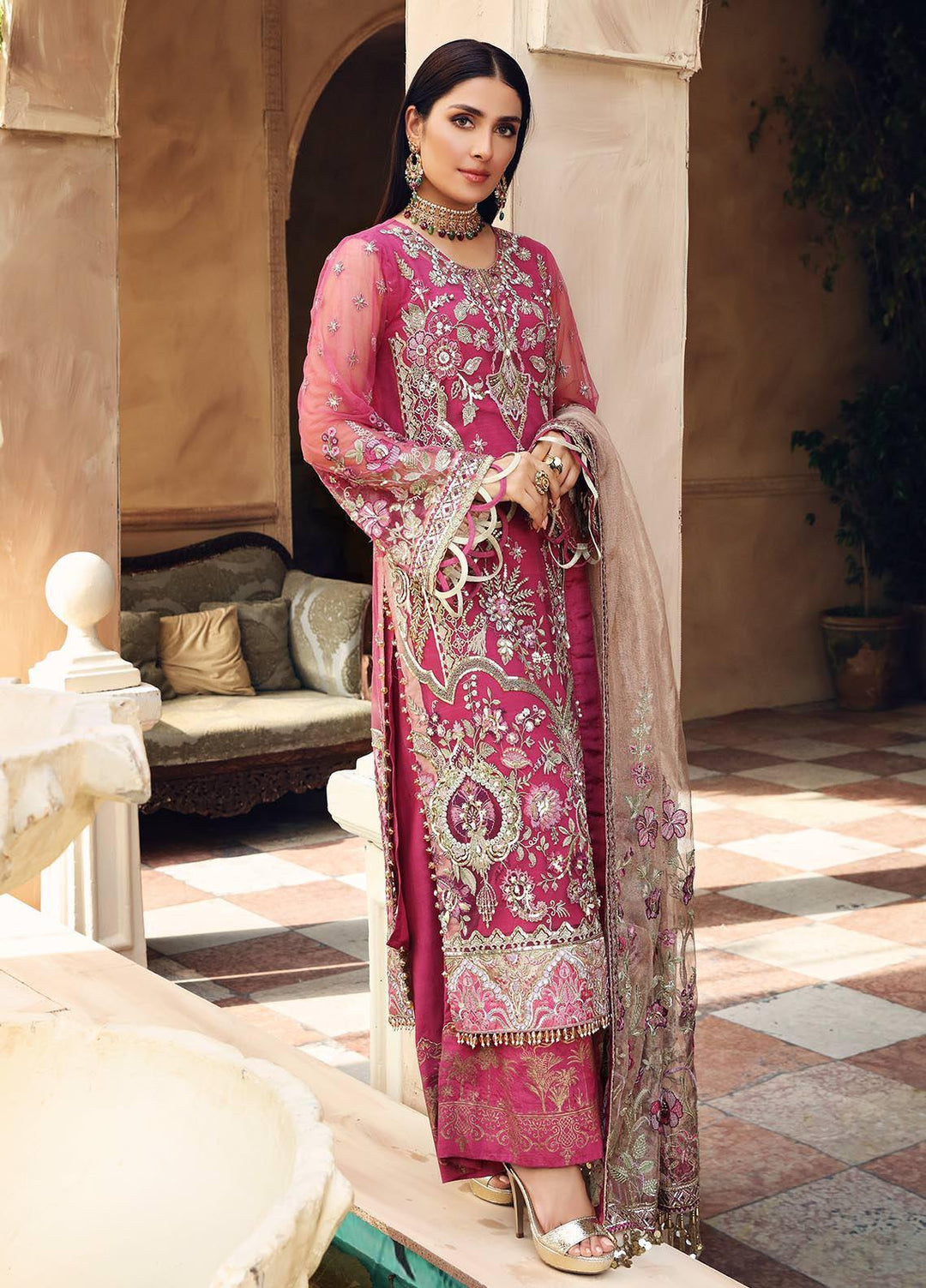 Celebrations by Elaf Embroidered Net Suits Unstitched 3 Piece EL21CB EPC-05 Blossom - Luxury Collection