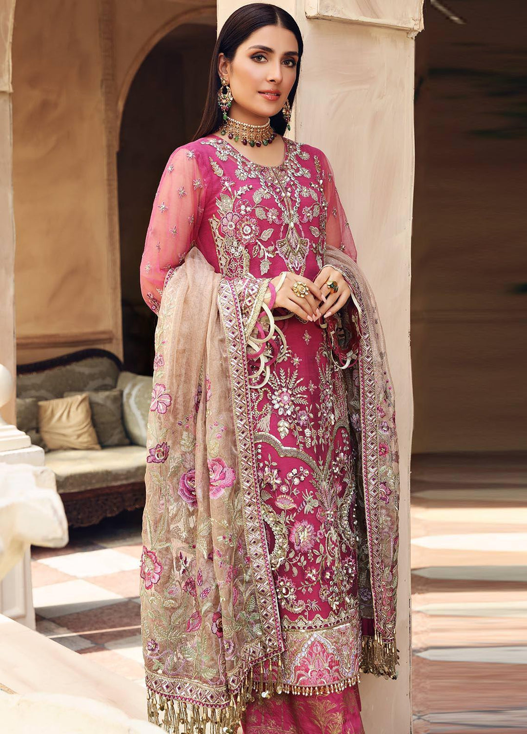 Celebrations by Elaf Embroidered Net Suits Unstitched 3 Piece EL21CB EPC-05 Blossom - Luxury Collection
