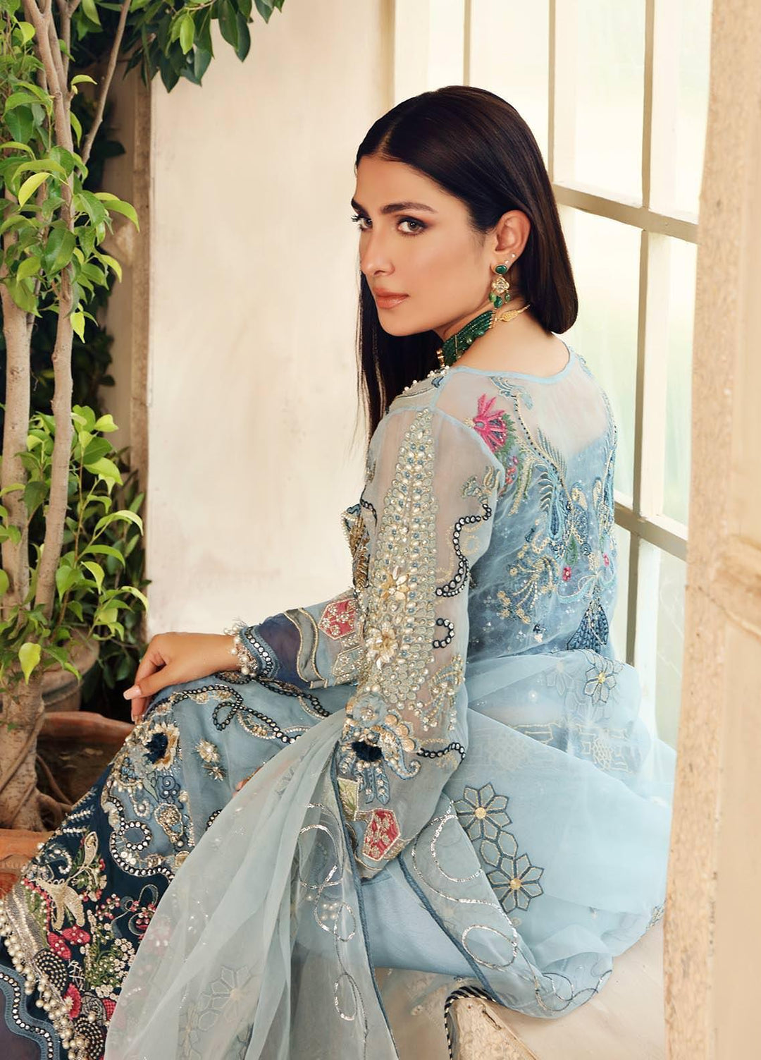 Celebrations by Elaf Embroidered Organza Suits Unstitched 3 Piece EL21CB EPC-06 Heaven - Luxury Collection