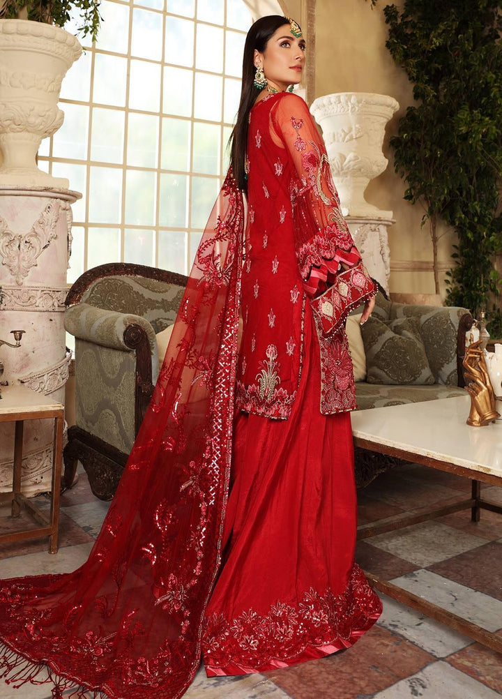 Celebrations by Elaf Embroidered Net Suits Unstitched 3 Piece EL21CB EPC-08 Ruby - Luxury Collection