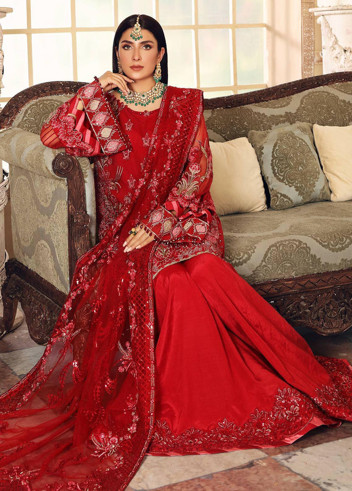 Celebrations by Elaf Embroidered Net Suits Unstitched 3 Piece EL21CB EPC-08 Ruby - Luxury Collection