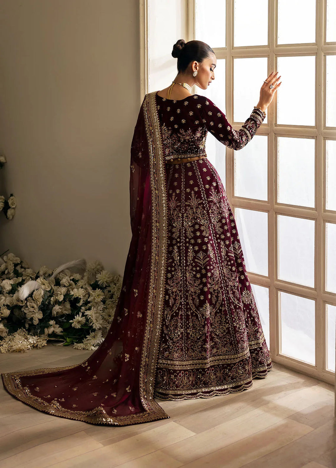 Celeste by Gulaal Embroidered Velvet Suit Unstitched 3 Piece GL-UV-24-05 Carmine - Formal Collection