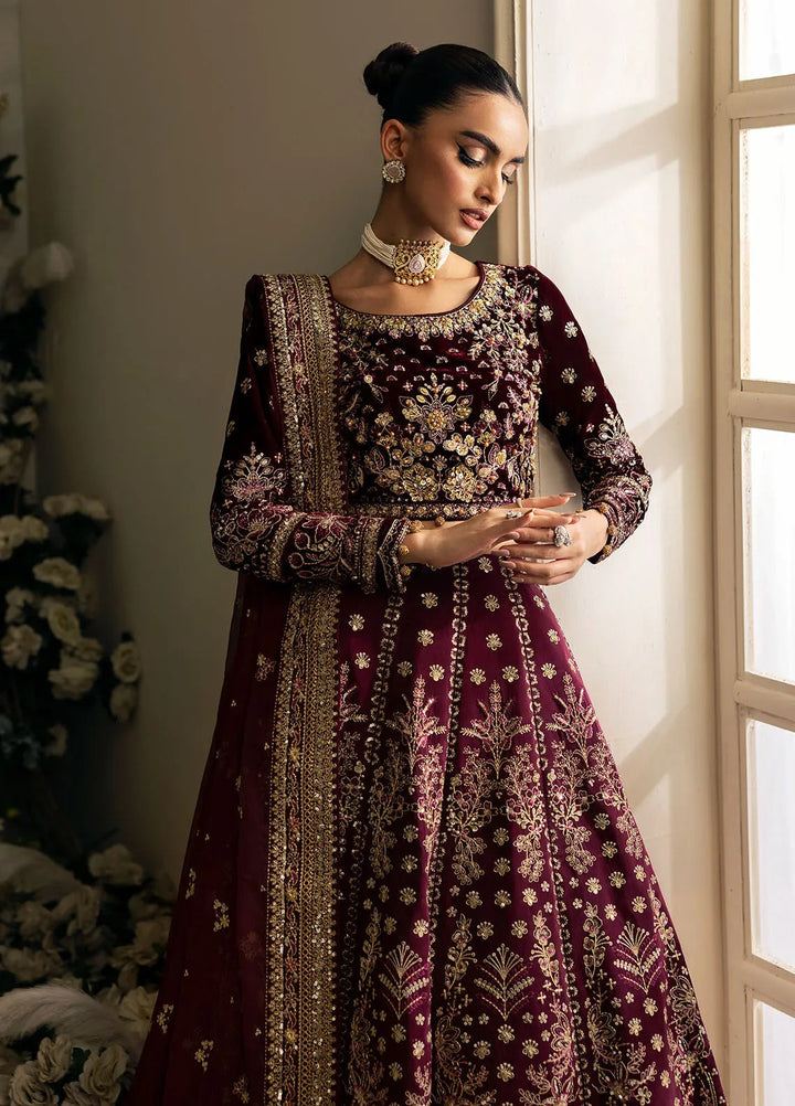 Celeste by Gulaal Embroidered Velvet Suit Unstitched 3 Piece GL-UV-24-05 Carmine - Formal Collection