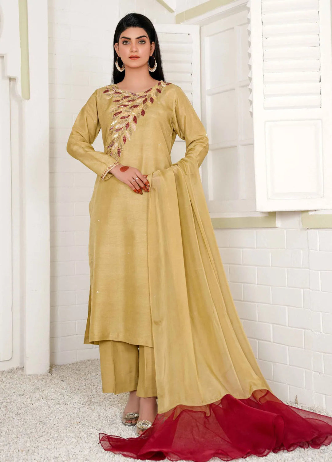Celeste by Hadia Batool Pret Embroidered Raw Silk 3 Piece Suit Helena