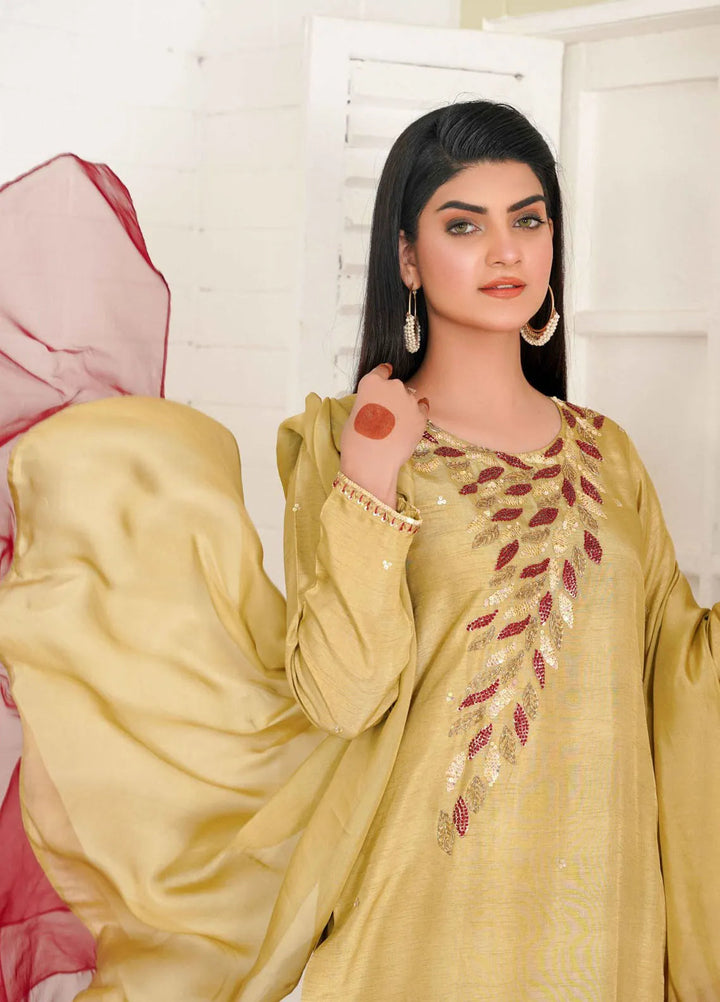 Celeste by Hadia Batool Pret Embroidered Raw Silk 3 Piece Suit Helena