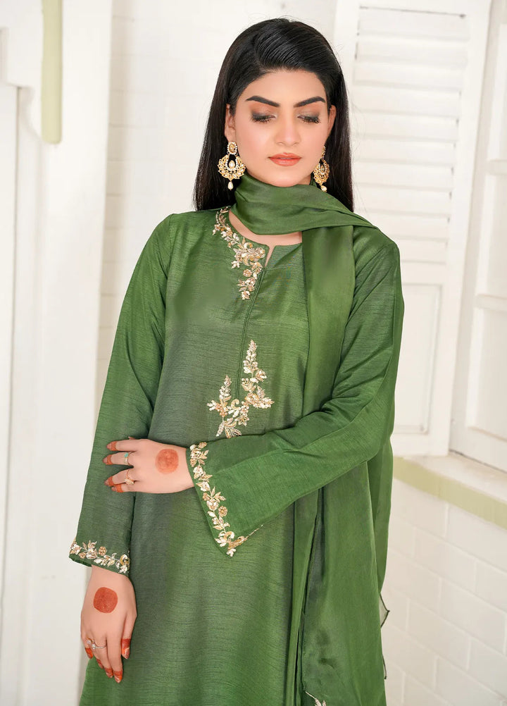 Celeste by Hadia Batool Pret Embroidered Raw Silk 3 Piece Suit Giselle