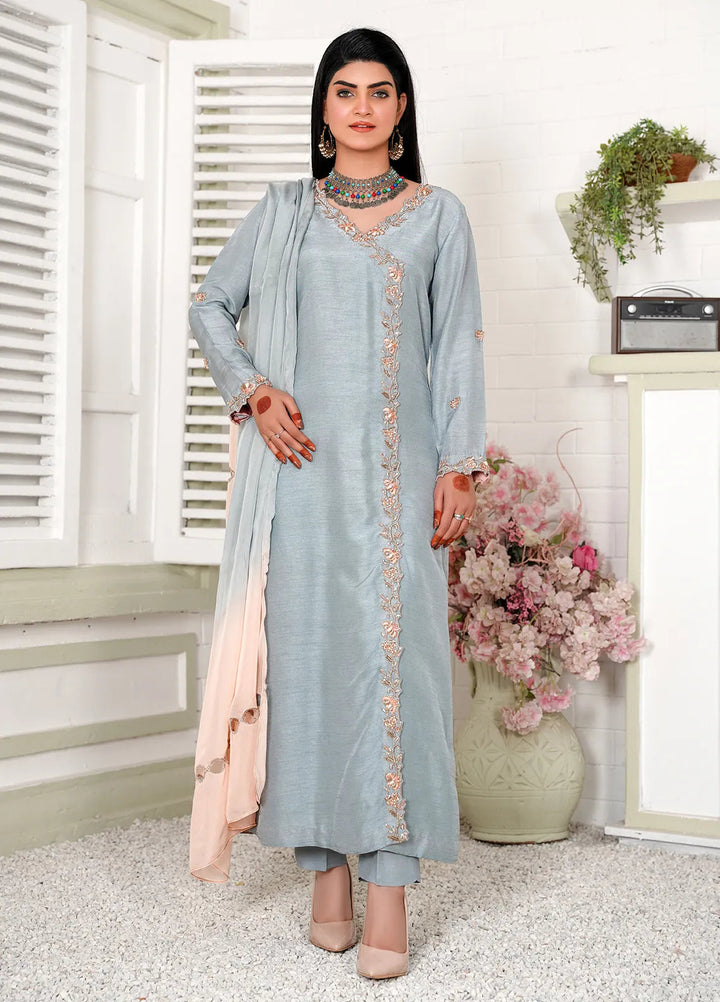 Celeste by Hadia Batool Pret Embroidered Raw Silk 3 Piece Suit Isabella