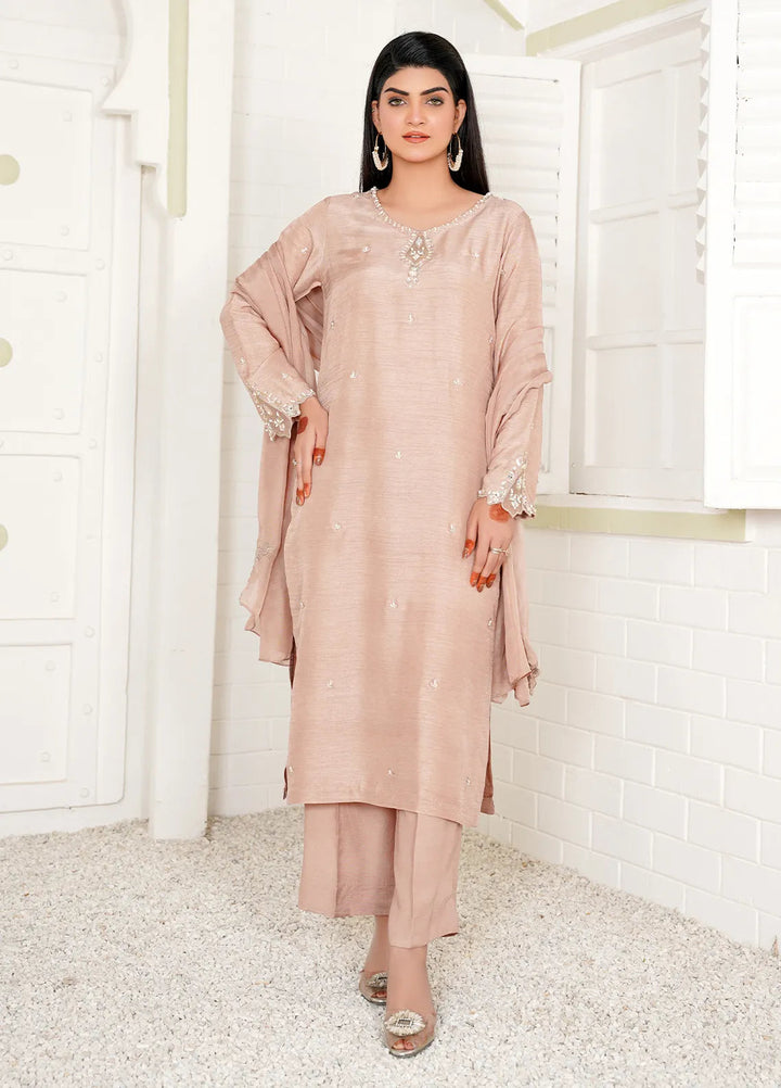 Celeste by Hadia Batool Pret Embroidered Raw Silk 3 Piece Suit Nova