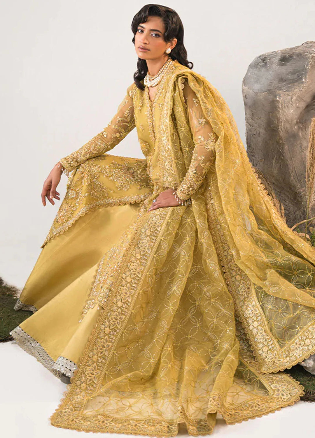 Celeste by Saffron Embroidered Organza Suits Unstitched 3 Piece SFR24C Elmira - Festive Collection