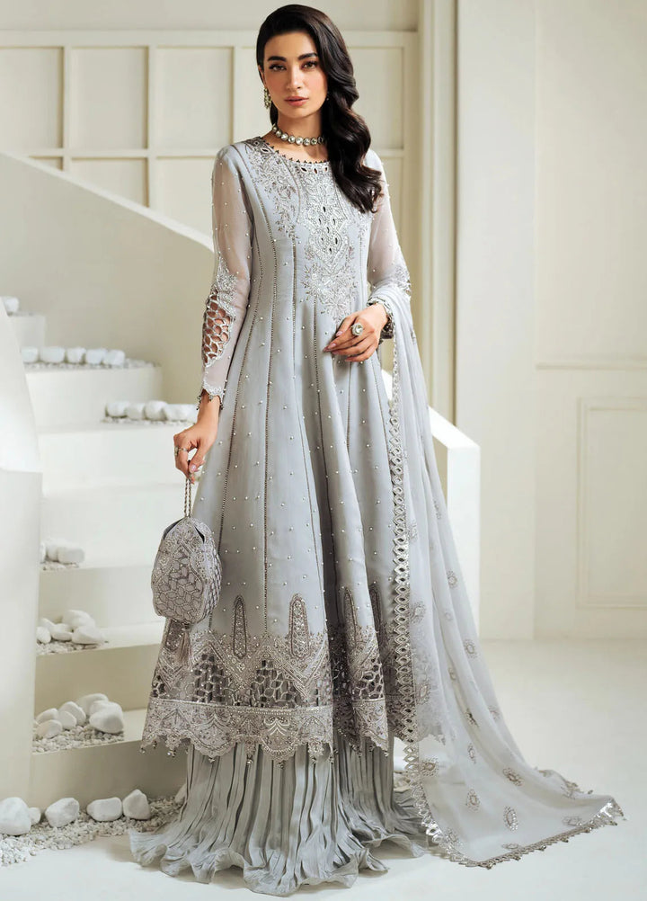 Celine by Alizeh Fashion Embroidered Chiffon Suit Unstitched 3 Piece AFB25C D-02 Luna - Formals Collection