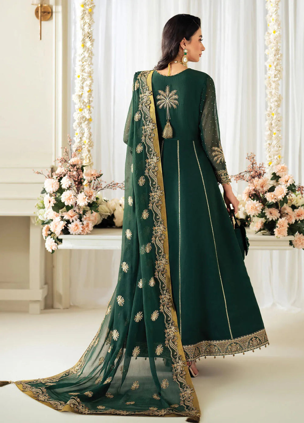 Celine by Alizeh Fashion Embroidered Chiffon Suit Unstitched 3 Piece AFB25C D-03 Citrus - Formals Collection